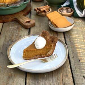 Kabocha & Gjetost Pie with Rye Crust and Skyr Chantilly Cream